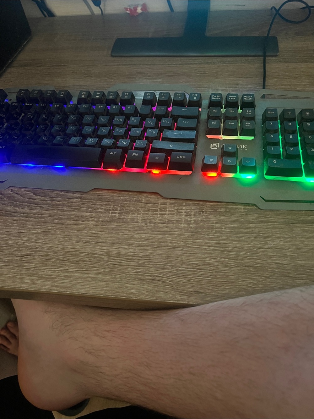 RGB Backlit Gaming Keyboard - Gray with Multi-Color LEDs (Unknown Brand)